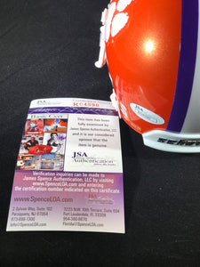 Dabo Swinney and CJ Spiller Signed Clemson Tigers Mini Helmet W/JSA