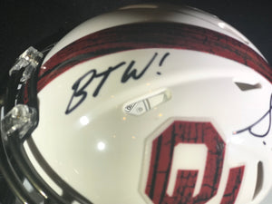 Sterling Shepherd signed Oklahoma Sooners Mini Helmet w/Photo Proof COA