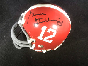Gene Stallings and Eric Curry Autographed Alabama Mini Helmet w/JSA