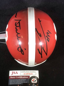 Gene Stallings and John Copeland Autographed Alabama Mini Helmet w/JSA
