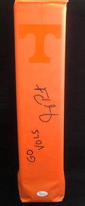 Jeremy Pruitt Autographed Tennessee Volunteers Pylon W/JSA