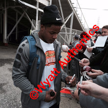 Load image into Gallery viewer, Sterling Shephard Signed Oklahoma Sooners Mini Helmet w/Photo Proof COA